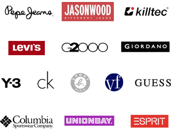 clients include Pepe Jeans, Tommy Hilfiger, Y-3, River Island, Guess Jeans, Levi's, VF Group, Guess, Fat Face, Timberland, Esprit, Champion, Columbia, Dr. Marten's, Tiger Jeans Sweden
